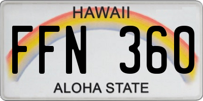 HI license plate FFN360