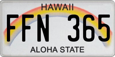HI license plate FFN365