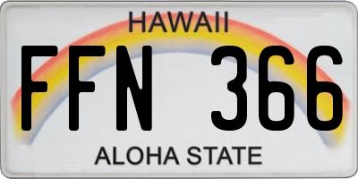 HI license plate FFN366