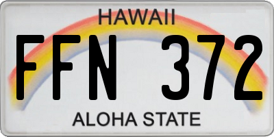 HI license plate FFN372