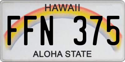 HI license plate FFN375