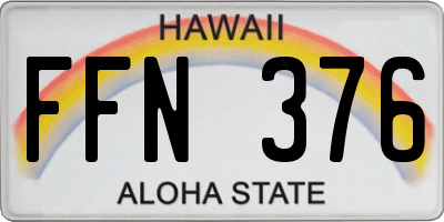 HI license plate FFN376