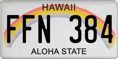HI license plate FFN384