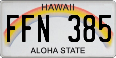 HI license plate FFN385