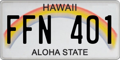HI license plate FFN401