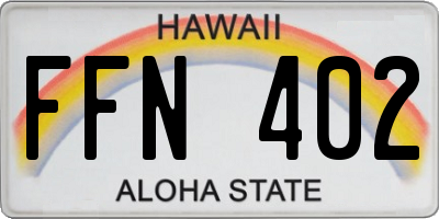 HI license plate FFN402