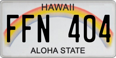 HI license plate FFN404
