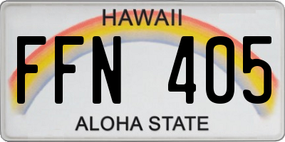 HI license plate FFN405