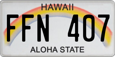 HI license plate FFN407