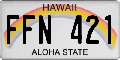 HI license plate FFN421