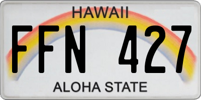 HI license plate FFN427