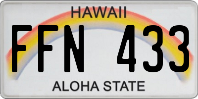HI license plate FFN433