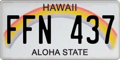 HI license plate FFN437
