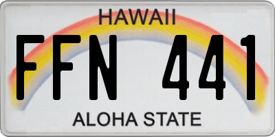 HI license plate FFN441