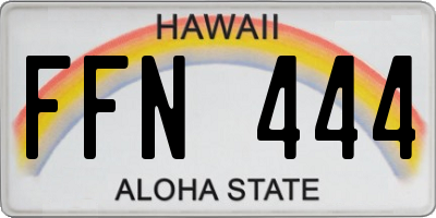 HI license plate FFN444