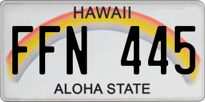 HI license plate FFN445