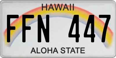 HI license plate FFN447