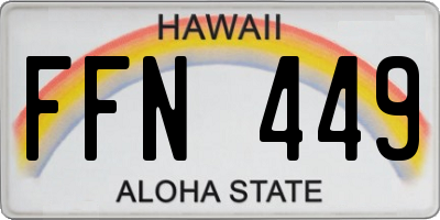HI license plate FFN449