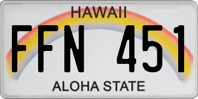 HI license plate FFN451