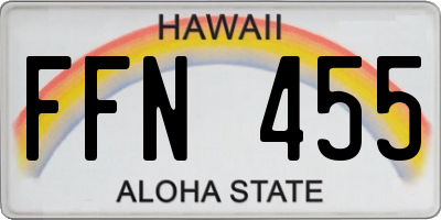 HI license plate FFN455