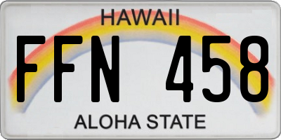 HI license plate FFN458