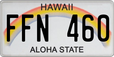 HI license plate FFN460