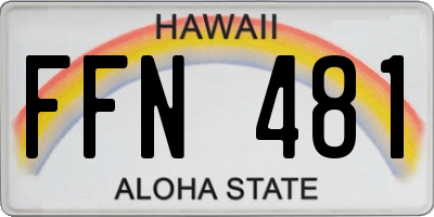 HI license plate FFN481