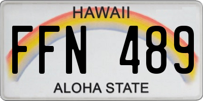 HI license plate FFN489