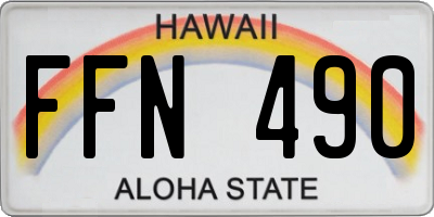 HI license plate FFN490