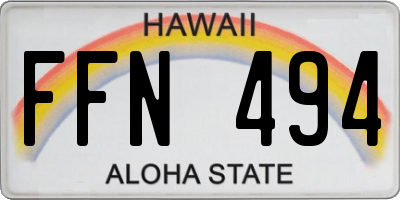 HI license plate FFN494
