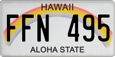HI license plate FFN495