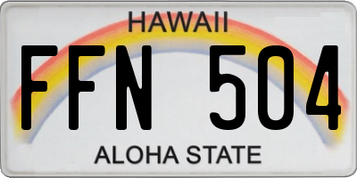 HI license plate FFN504