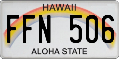 HI license plate FFN506