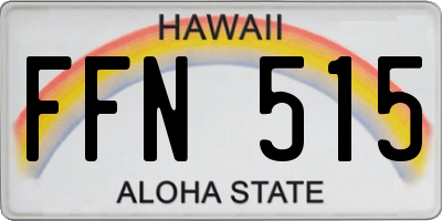 HI license plate FFN515