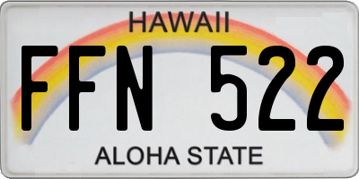 HI license plate FFN522
