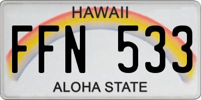HI license plate FFN533