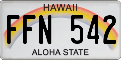 HI license plate FFN542