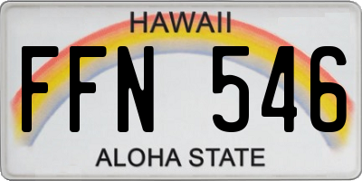 HI license plate FFN546