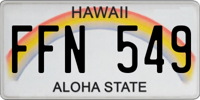 HI license plate FFN549