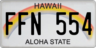 HI license plate FFN554