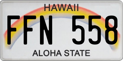 HI license plate FFN558