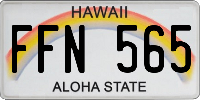 HI license plate FFN565