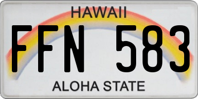 HI license plate FFN583