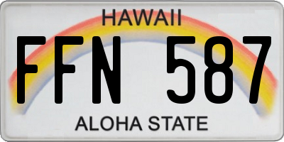 HI license plate FFN587