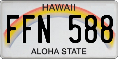 HI license plate FFN588