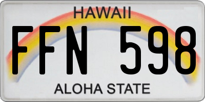 HI license plate FFN598