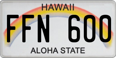 HI license plate FFN600