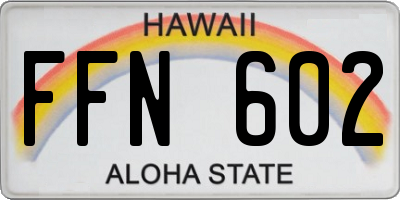 HI license plate FFN602