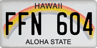 HI license plate FFN604