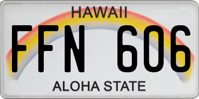 HI license plate FFN606